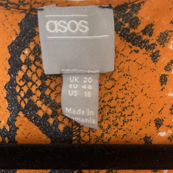 ASOS Orange Snake Twist front top Size 16 - Picture 3 of 6
